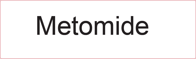 Metomide- 40 x 12, PAPER, Black print on White Label, 800 Per Roll