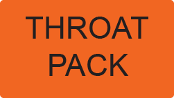 THROAT PACK- 70 x 40mm, PAPER, Black Print on Fluoro Orange - 500 per roll