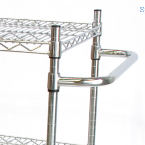 CHROME HANDLE FOR 610MM WIDE SHELVING OR TROLLEY