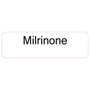 Milrinone - 40 x 12, PAPER, Black print on White Label, 800 per roll