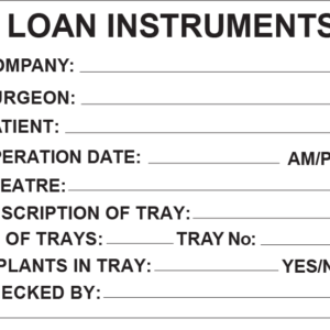 LOAN INSTRUMENTS - 100 x 80, PAPER, Black Print on White Label, 400 per roll