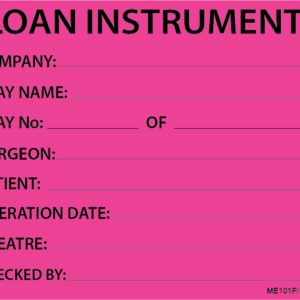 LOAN INSTRUMENT - 100 x 80, PAPER, Black print on Fluoro Pink label, 400 per roll