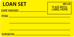 LOAN SET - 90mmx45mm Yellow PAPER label, Black print, 500 per roll.