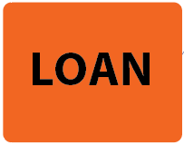 LOAN- 43mm x 55mm, PAPER, Black print on Orange label, 400 per roll