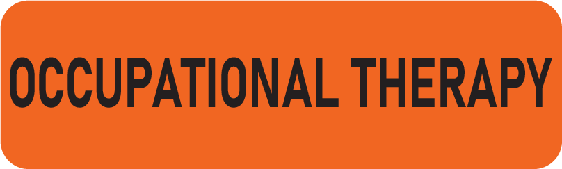 OCCUPATIONAL THERAPY, Black Print on orange label, 800 per roll