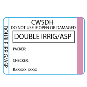 Double Irring/Asp - 50 x 35 , Black print on White piggyback Label with steam indicator 500 per roll