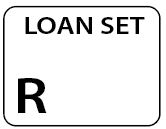LOAN SET R - White label 400 per roll 55X42mm