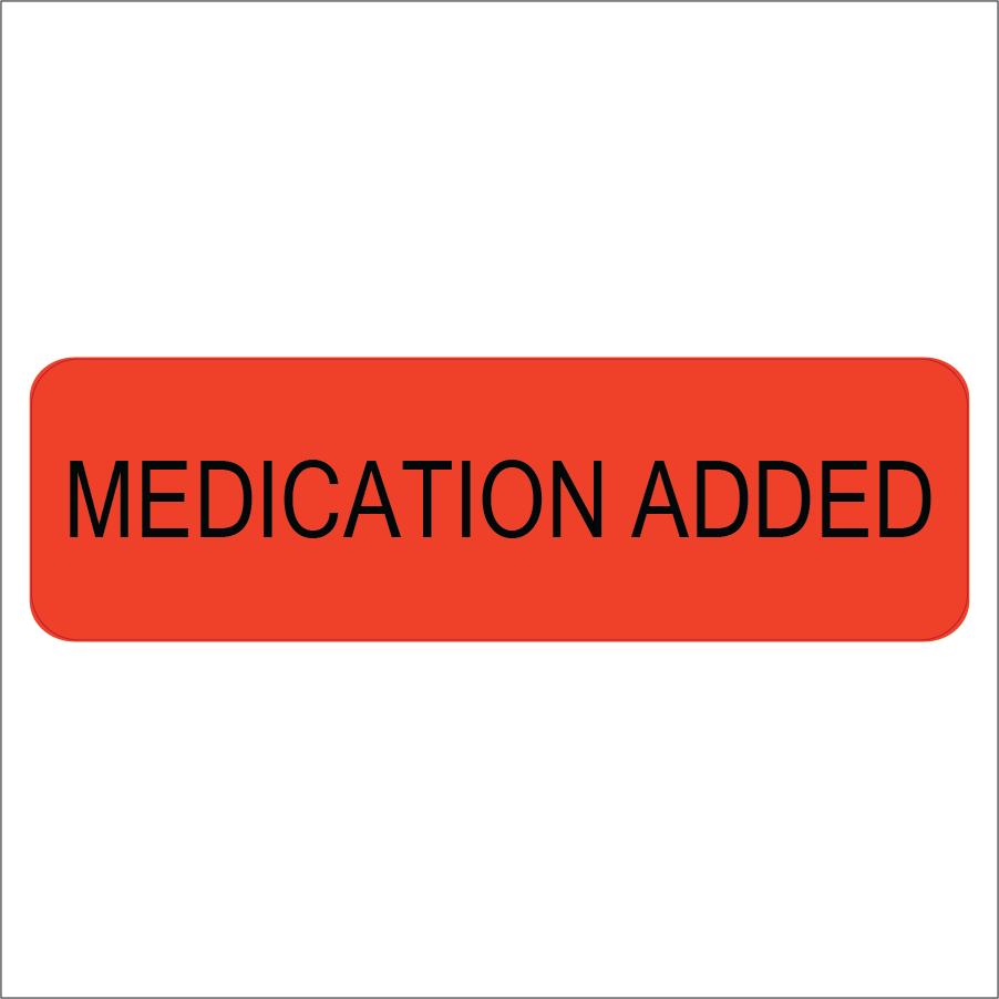 MEDICATION ADDED- 40 x 12, PAPER, Black print on Red Label, 800 per roll