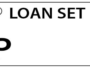 LOAN SET P - 90 x 50, Black print on White,100 per pack with ties