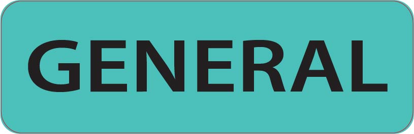 GENERAL - 40 x 12, PAPER, Black print on Teal label , 800 per roll