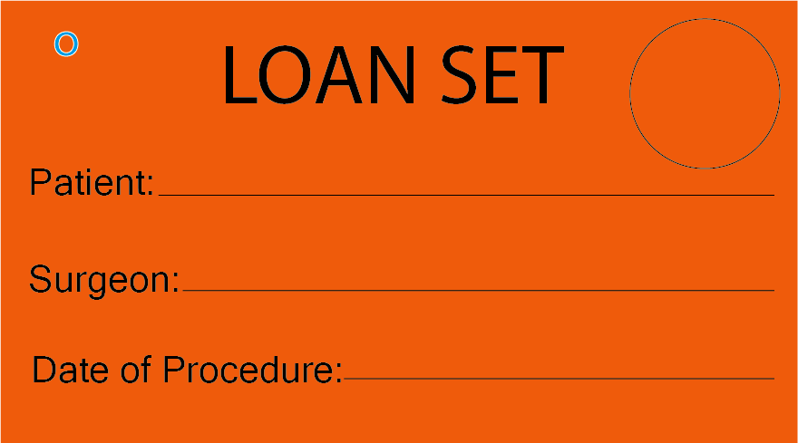 LOAN SET - 50 x 90, Black Print on Orange, 100 tags per pack with ties