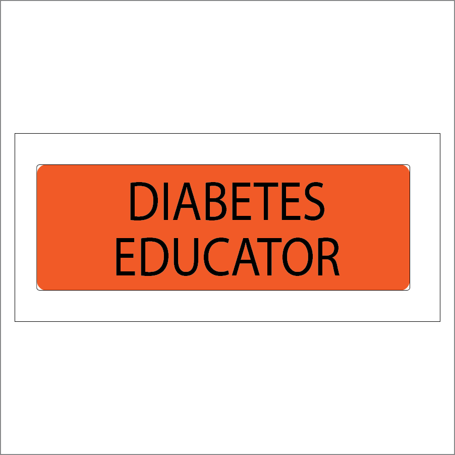 DIABETES EDUCATOR - 40 x 12mm, Black on Fluoro Orange, 800 per roll