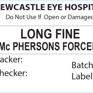 LONG FINE Mc PHERSONS FORCEPS Piggy Back Label printer 50 x 35 mm 500 per roll - No indicator