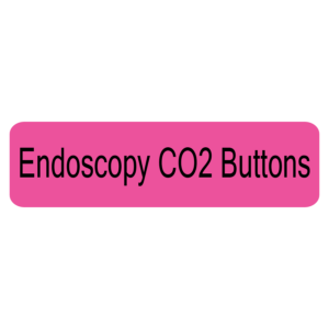Endoscopy CO2 Buttons - 40 x 12 , PAPER, Black print on Fluoro Pink Label, 800 per roll