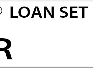 LOAN SET R - 90 x 50, Black print on White,100 per pack with ties