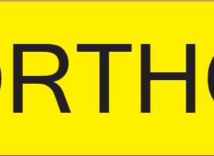 ORTHO - 40 x 12 , PAPER, Black print on Fluoro Yellow Label, 800 per roll