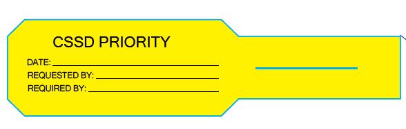 CSSD PRIORITY - 60 x 240mm, YELLOW, POLY T-TAG, 500 tags per roll matte finish