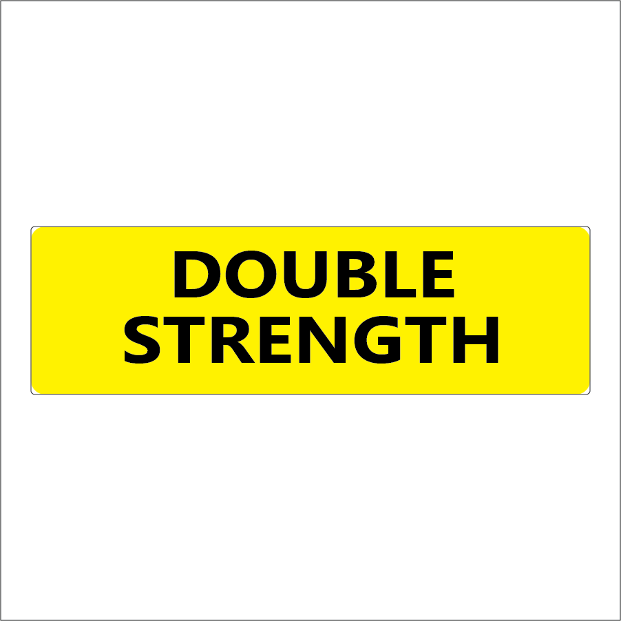 Double Strength - 40 x 12 , PAPER, Black print on Fluoro Yellow Label, 800 per roll