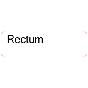 Rectum, 40 x 12, PAPER, Black print on White Label, 800 per roll