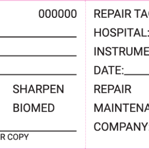 REPAIR TAG (Sequential no.s) - 50 x 130mm, Black print on White Polytag, 100/pkt, w/ ties