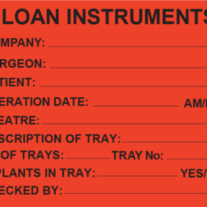 LOAN INSTRUMENTS- 100 x 80, Black print on Fluoro Red, 400 per roll