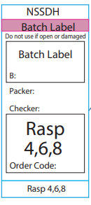 Rasp 4,6,8 - Pre-printed white Piggy Back label with steam indicator 72mm x 35mm 500 per roll