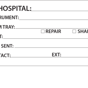 Hospital Instrument Repair - 50 x 90, Black Print on White, 100 per pack with ties