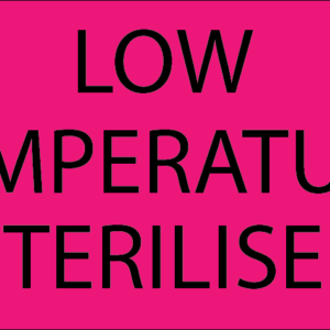 LOW TEMPERATURE STERILISED - 50 x 90, Black print on Pink, 100 per packet with ties
