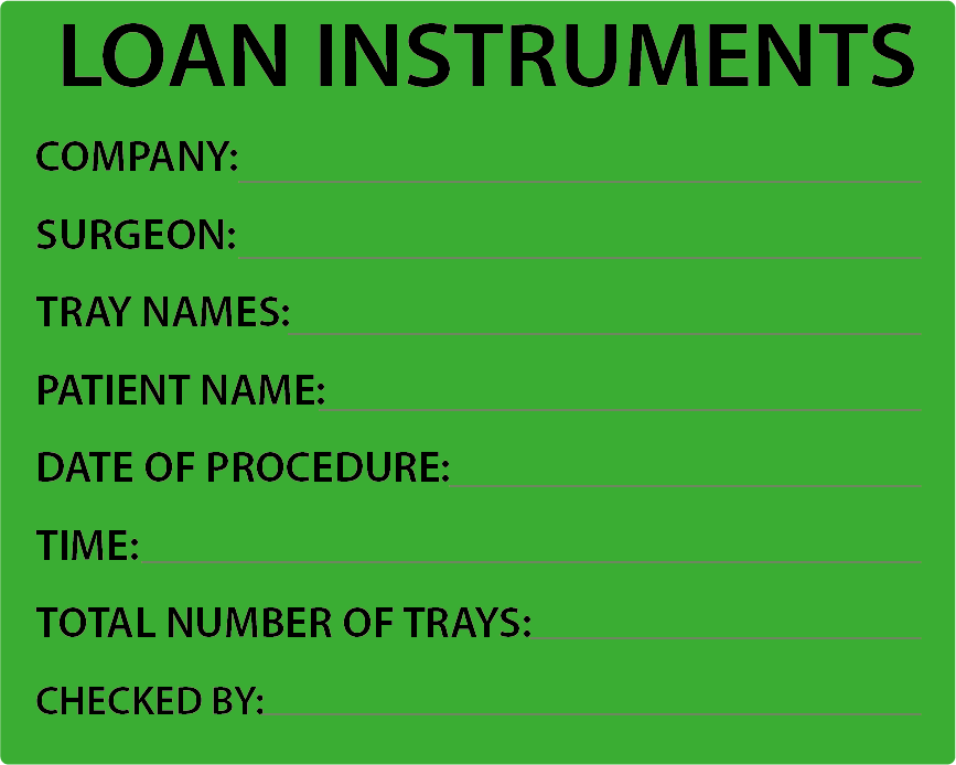 LOAN INSTRUMENTS PAH - PAPER, 100 x 80, Black print on Fluoro Green Label, 400 per roll