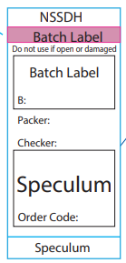 Speculum - Pre-printed white Piggy Back label with steam indicator 72mm x 35mm 500 per roll