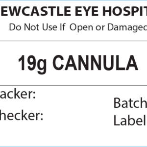 19g CANNULA Piggy Back Label printer 50 x 35 mm 500 per roll - No indicator