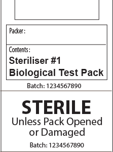 Steriliser #1 Biological Test Pack - (Sequential numbers) - 103 x 40mm, Piggy back label, 500/roll
