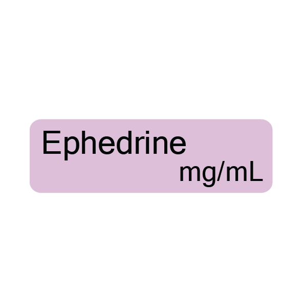 Ephedrine mg/mL, 40 x 12, PAPER, Black print on Violet Label, 800 per roll