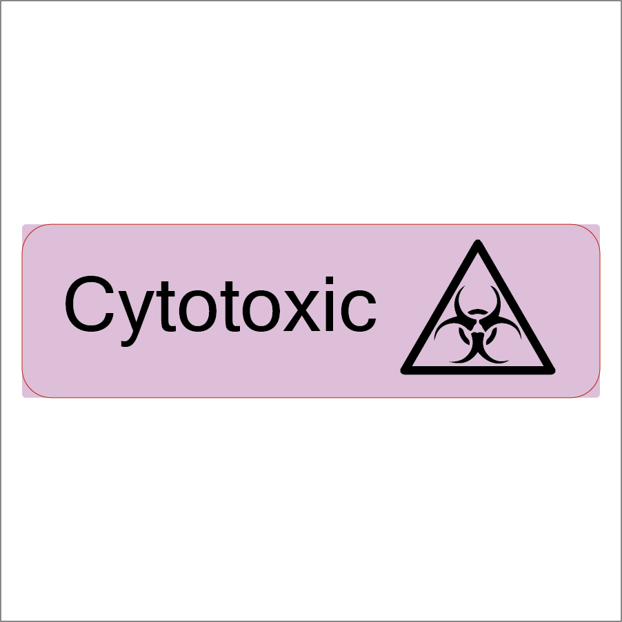 Cytotoxic, 40 x 12, PAPER, Black print on Violet Label, 800 per roll