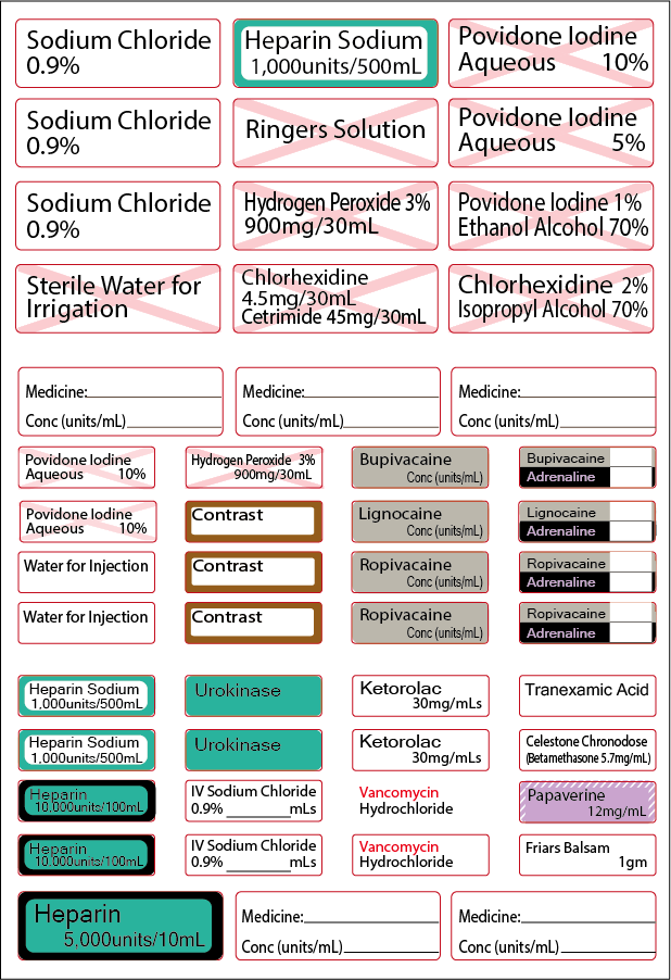 Label sheet-50 Labels per page Sterile Label Sheet - 40 x 12, 20 x 60mm - Polypropylene with acrylic permanent adhesive, 1 label sheet per pouch, 100 per pack - Gamma Sterlised