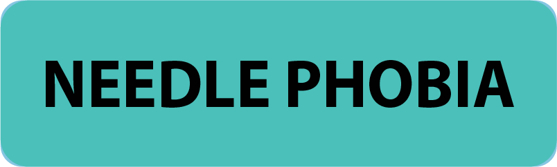 NEEDLE PHOBIA - 40 x 12, PAPER, Black print on teal Label, 800 per roll