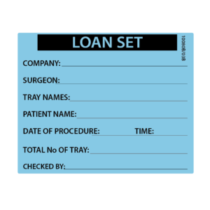 LOAN SET - PAPER, 100 x 80, Black print on Blue label, 400 per roll