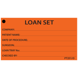 LOAN SET - 50 x 90, Black Print on Orange, Pack of 100, with Ties