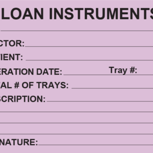 LOAN INSTRUMENTS - 100 X 80, PAPER, Black Print on Violet label, 400 per roll