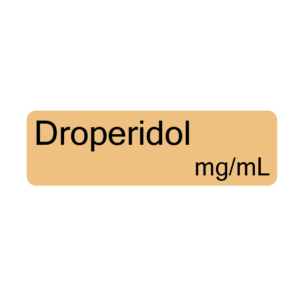 Droperidol mg/mL - 40 x 12, PAPER, Black print on Salmon Label, 800 per roll