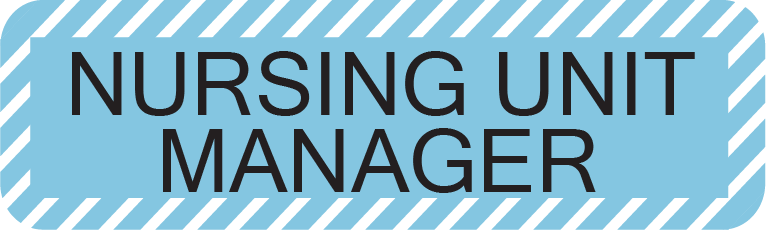 NURSING UNIT MANAGER- 40 x 12, PAPER, Black print on Blue/White Diag Stripes, 800 per roll