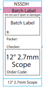 12° 2.7mm Scope - Pre-printed white Piggy Back label with steam indicator 72mm x 35mm 500 per roll