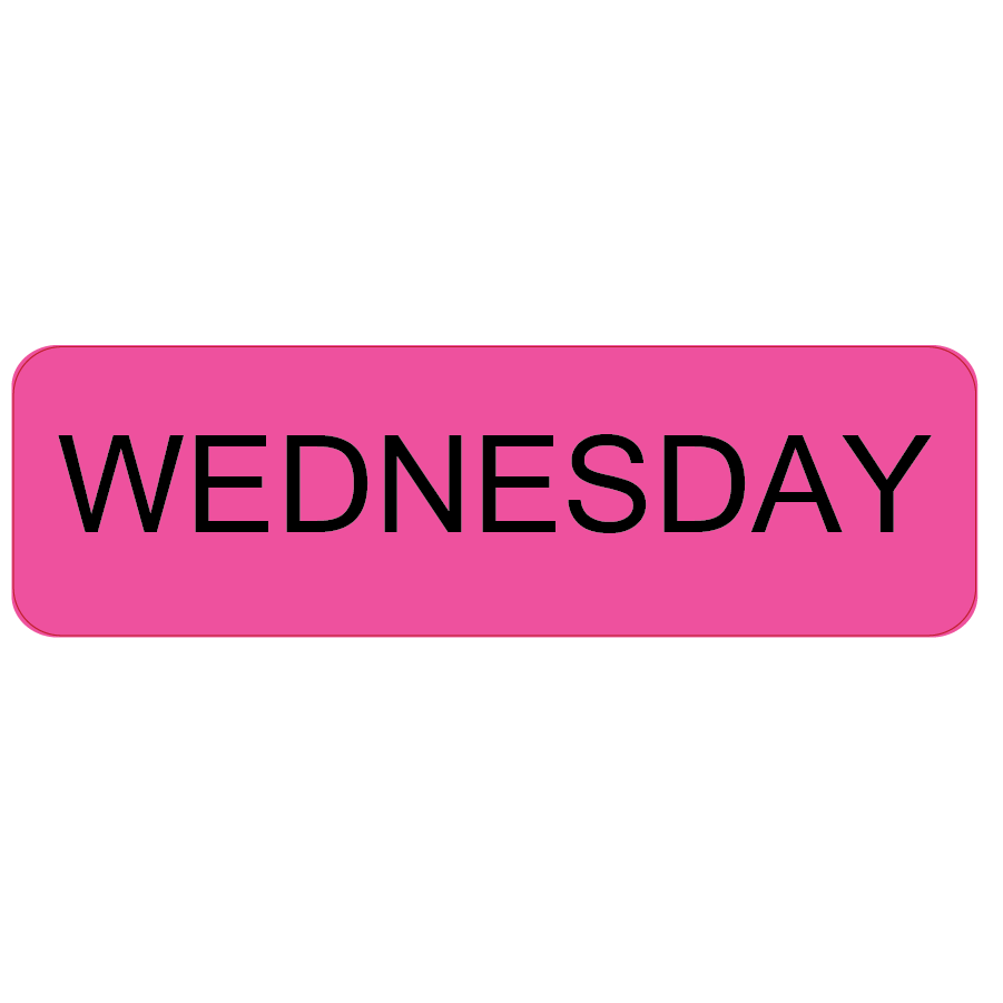 WEDNESDAY - 40 x 12, PAPER, Black print on Fluoro Pink, 800 per roll