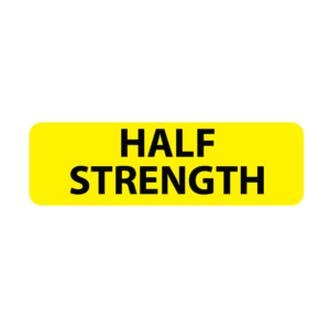 Half Strength - 40 x 12, PAPER, Black print on Yellow Label, 800 per roll