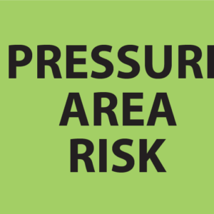 PRESSURE AREA RISK - 27mm x 36mm, PAPER, Black print on Green label , 400 per roll.