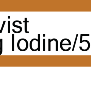 Ultravist 240 (12mg Iodine/50mLs) - 40 x 12 - Black print on White with Brown border, Polypropylene with acrylic perm adhesive, 1 label sheet per pouch, 100 per pack - Gamma Sterlised