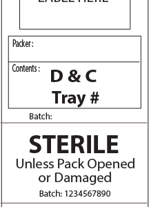 D & C Tray # (Sequential Numbers) - 103x40mm, Piggy Back Label, 500/roll