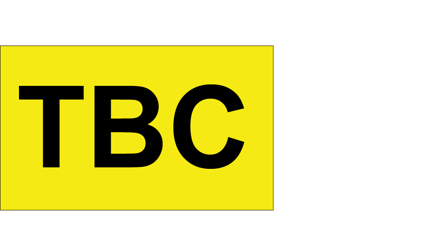 TBC - Black print on Yellow Material- 50 x 30mm - 100 Magnets per pack