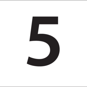 5 -27mm x 36mm Black Print on White Label, 125 per roll