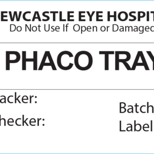 Phaco Tray - 50 x 35mm, Piggy Back Label, Black Print, 500 per roll - No Indicator
